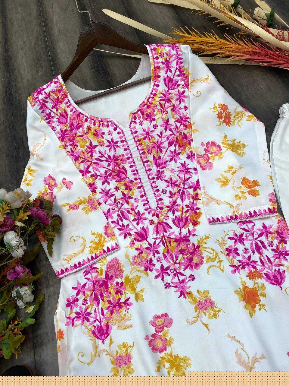 RAYON EMBROIDERED KURTIS WITH BOTTOM - MYLUXURY LANE ENTERPRISE